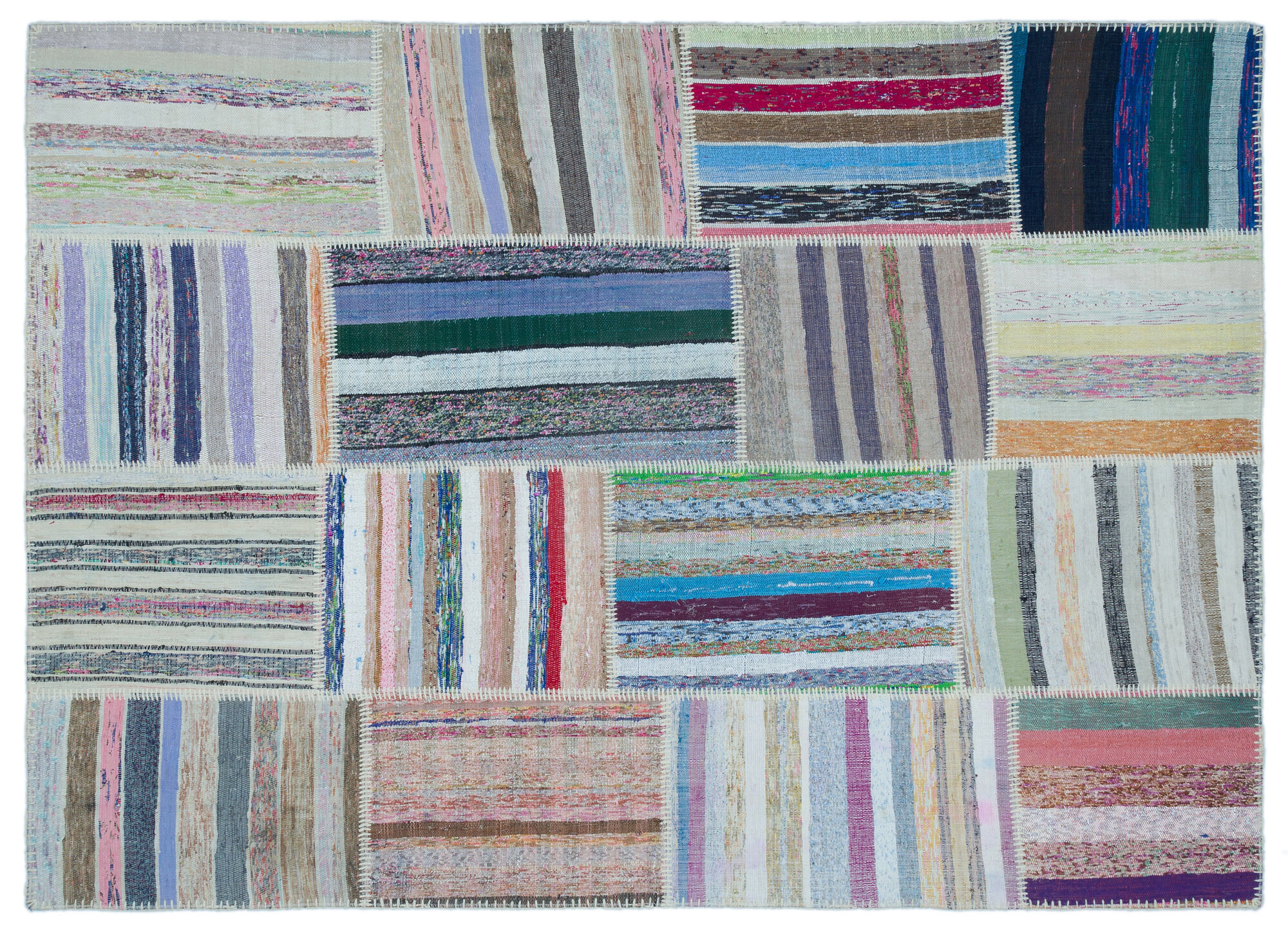 Apex Kilim Patchwork Unique Striped 25497 160 cm X 224 cm