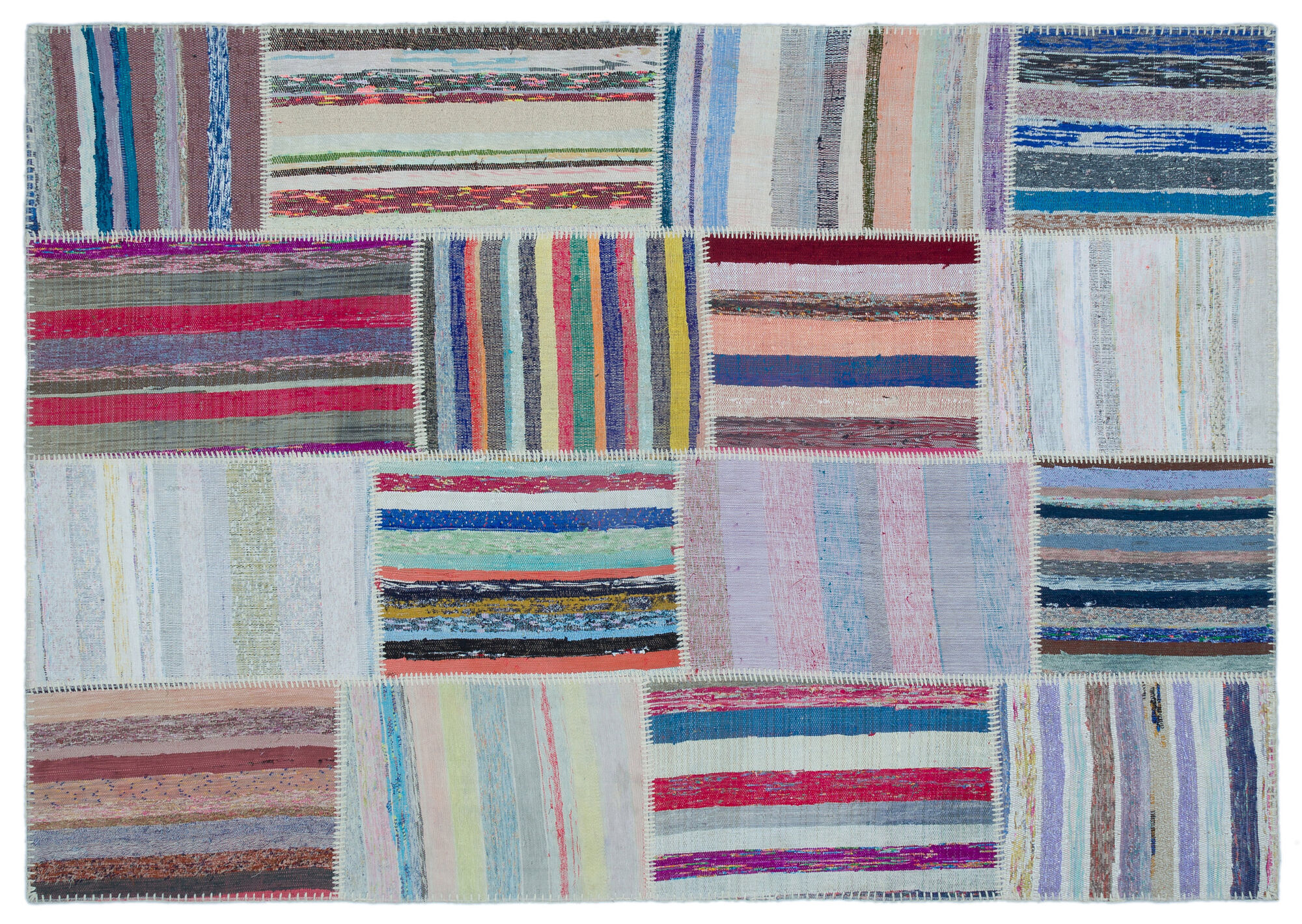 Apex Kilim Patchwork Unique Striped 25498 160 cm X 227 cm