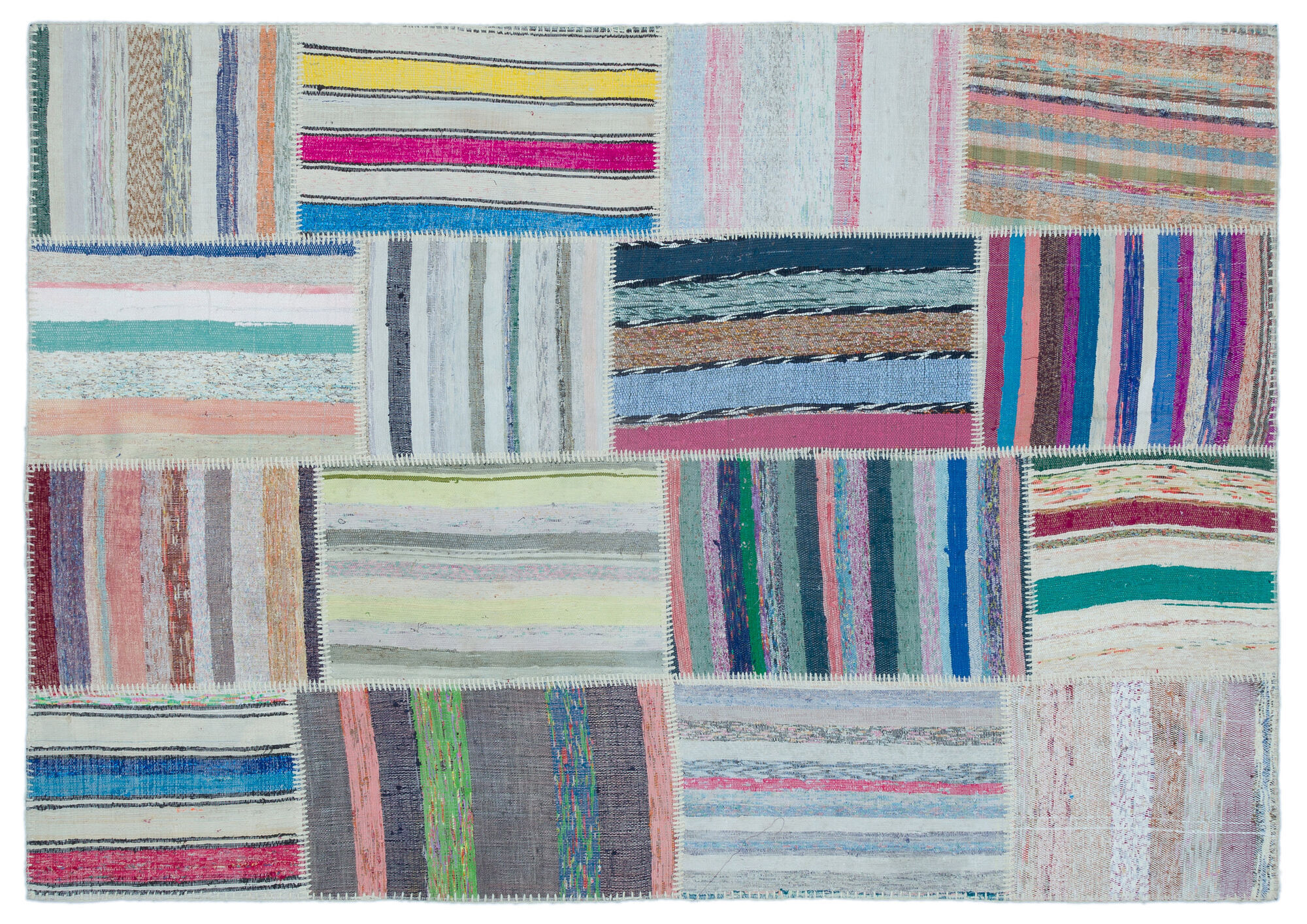 Apex Kilim Patchwork Unique Striped 25499 160 cm X 225 cm