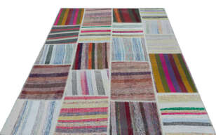Apex Kilim Patchwork Unique Striped 25500 160 cm X 225 cm - 3