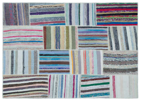 Apex Kilim Patchwork Unique Striped 25507 160 cm X 227 cm - 1