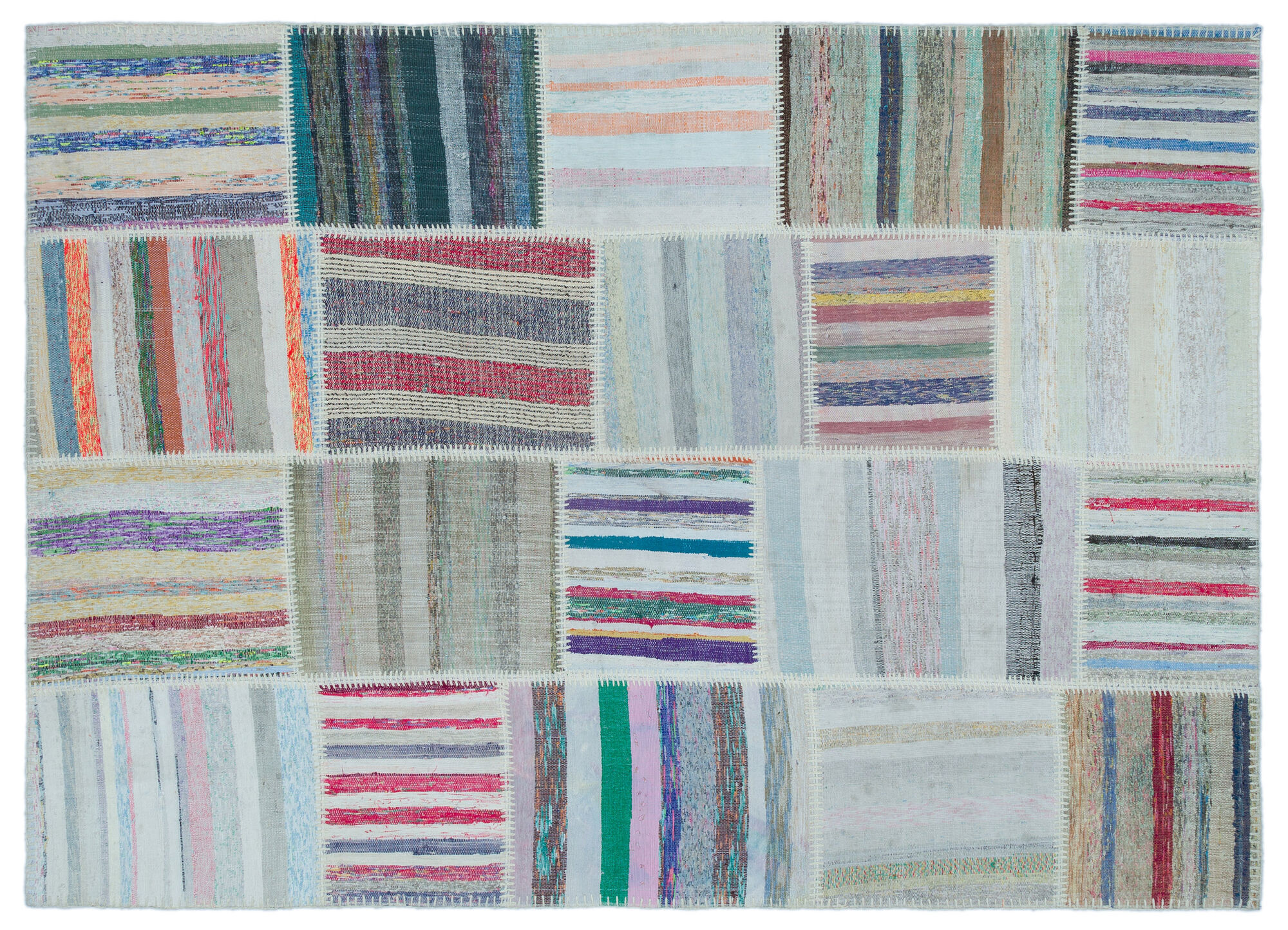 Apex Kilim Patchwork Unique Striped 25509 158 cm X 222 cm