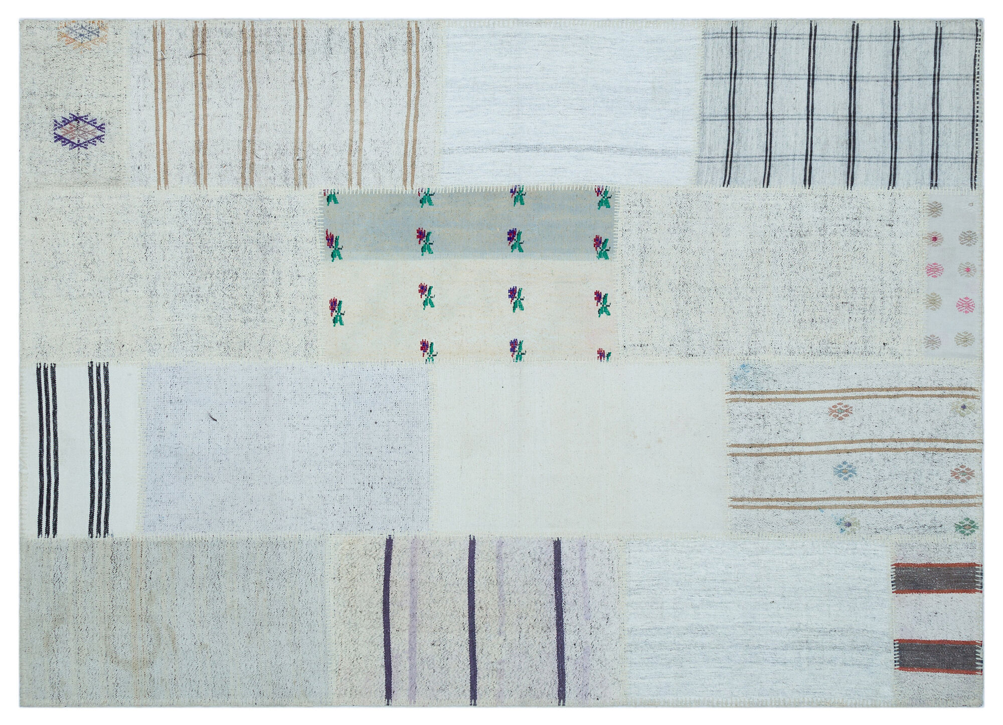 Apex Kilim Patchwork Unique Striped 26774 161 cm X 222 cm