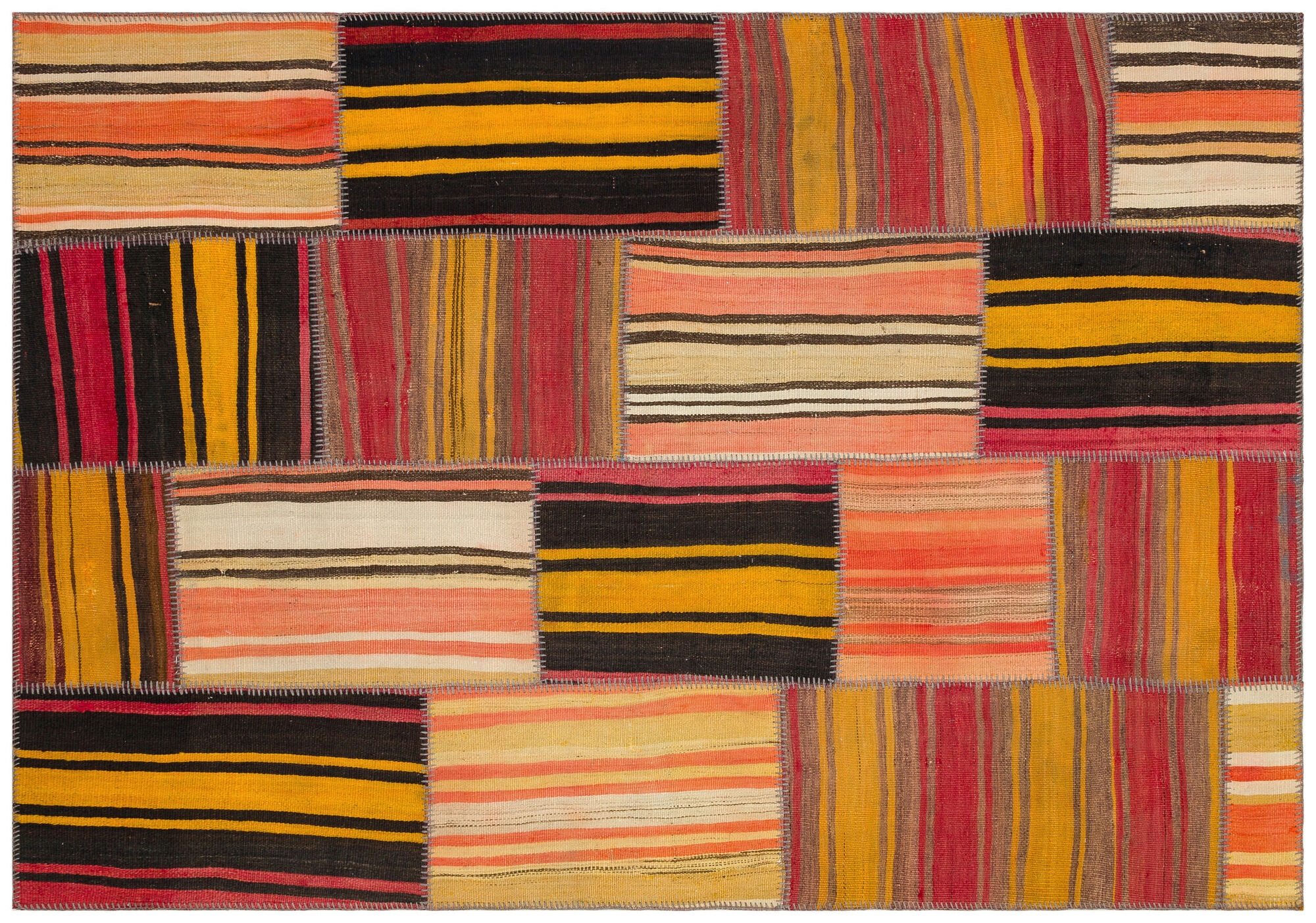 Apex Kilim Patchwork Unique Striped 36181 159 cm X 231 cm