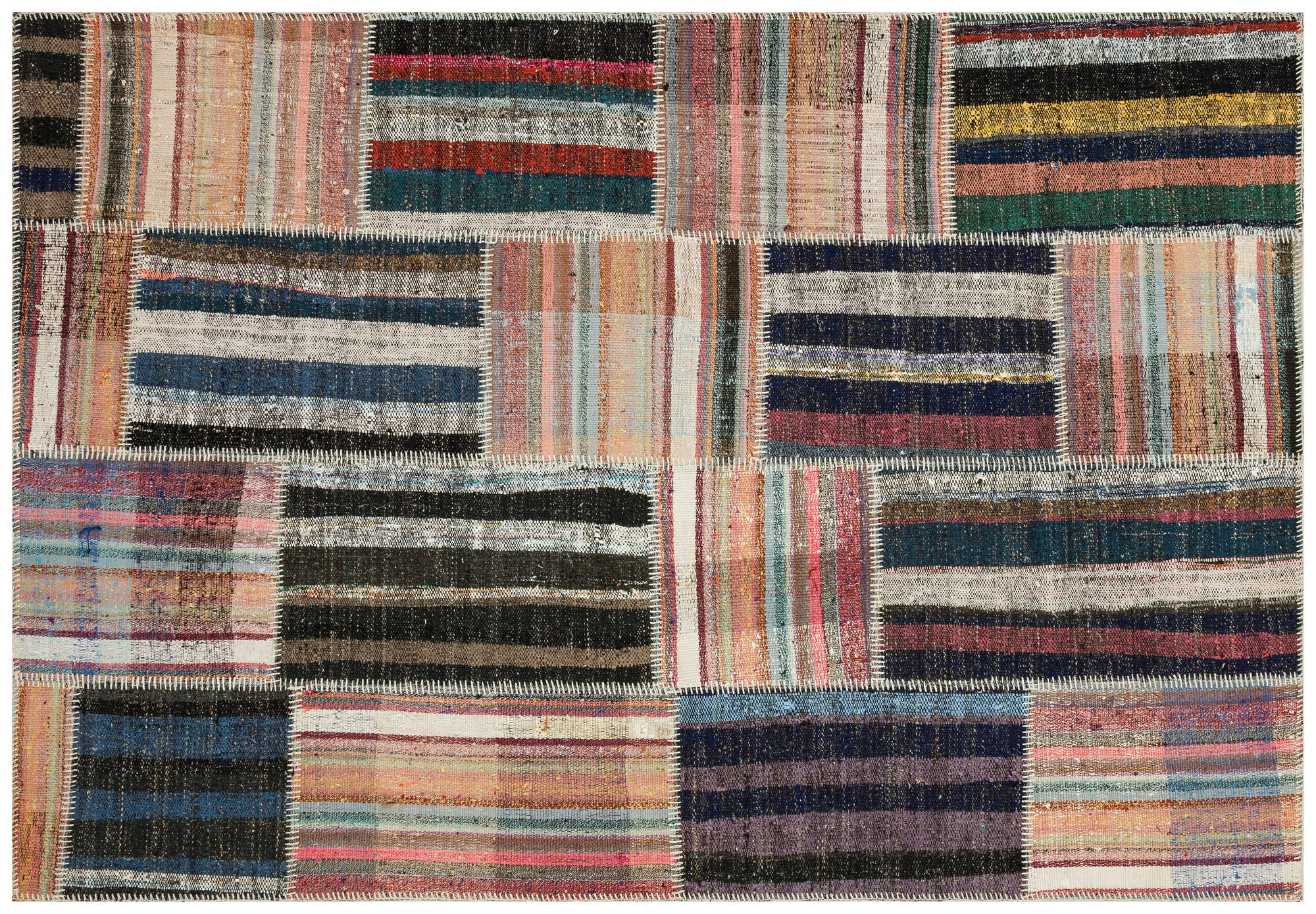 Apex Kilim Patchwork Unique Striped 36182 158 cm X 232 cm