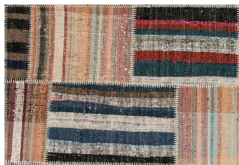 Apex Kilim Patchwork Unique Striped 36182 158 cm X 232 cm - 4