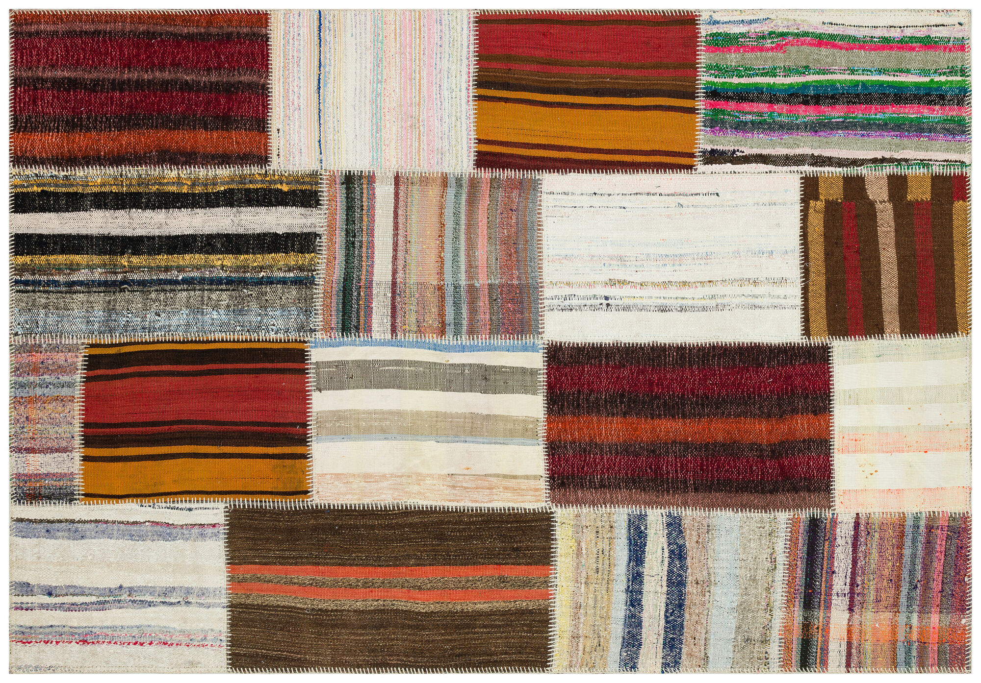 Apex Kilim Patchwork Unique Striped 36183 159 cm X 231 cm