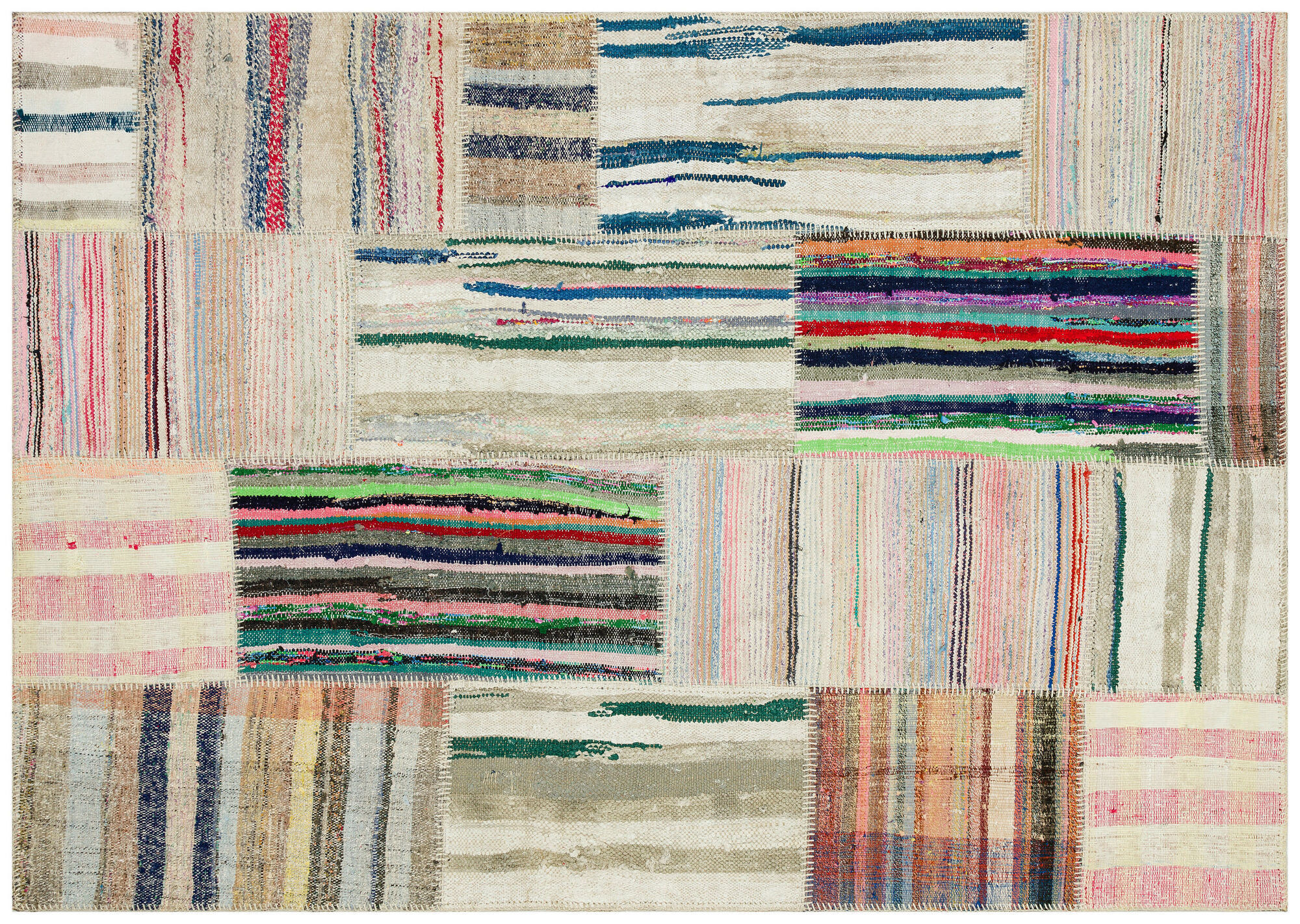 Apex Kilim Patchwork Unique Striped 36187 160 cm X 228 cm