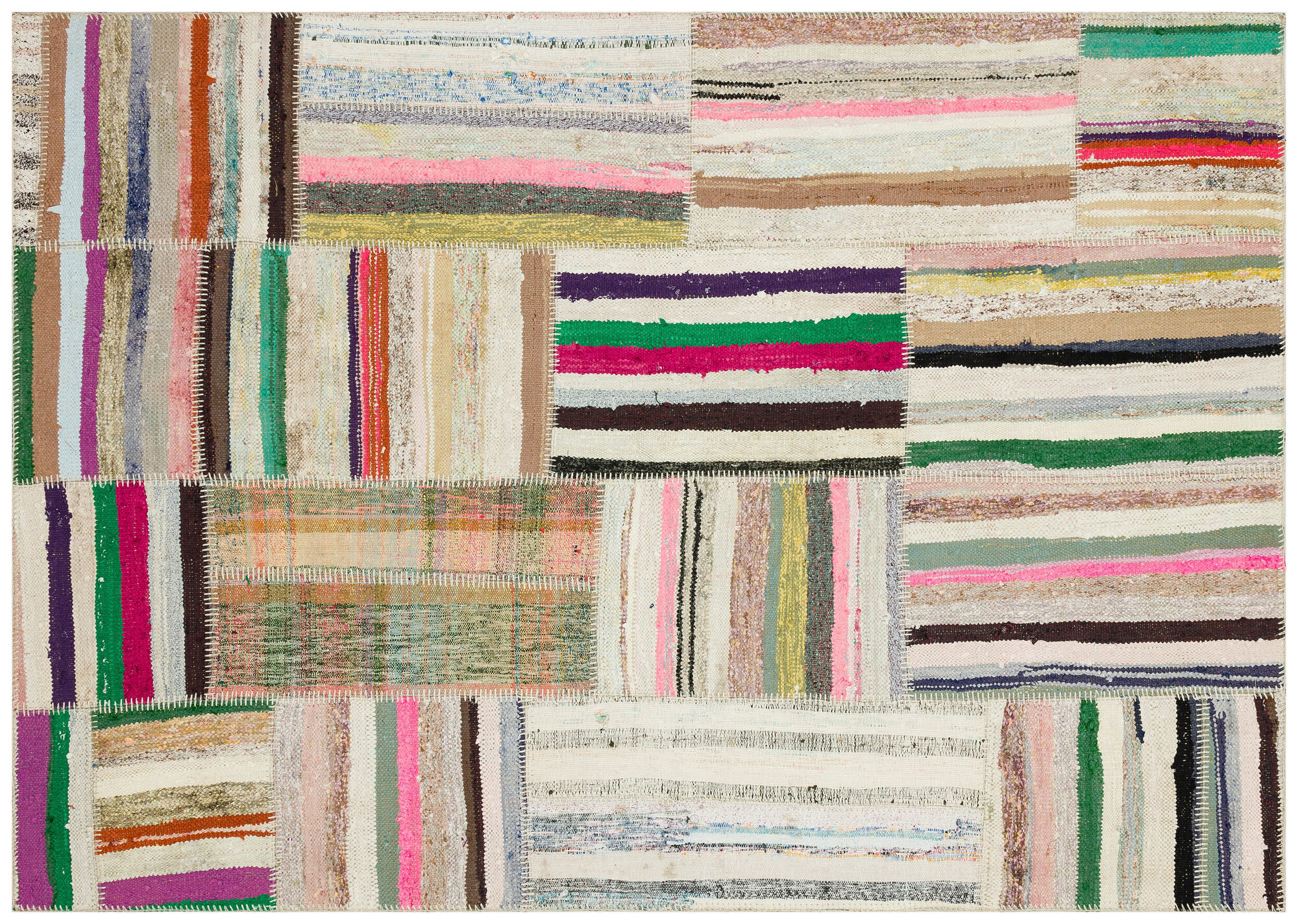 Apex Kilim Patchwork Unique Striped 36188 161 cm X 228 cm