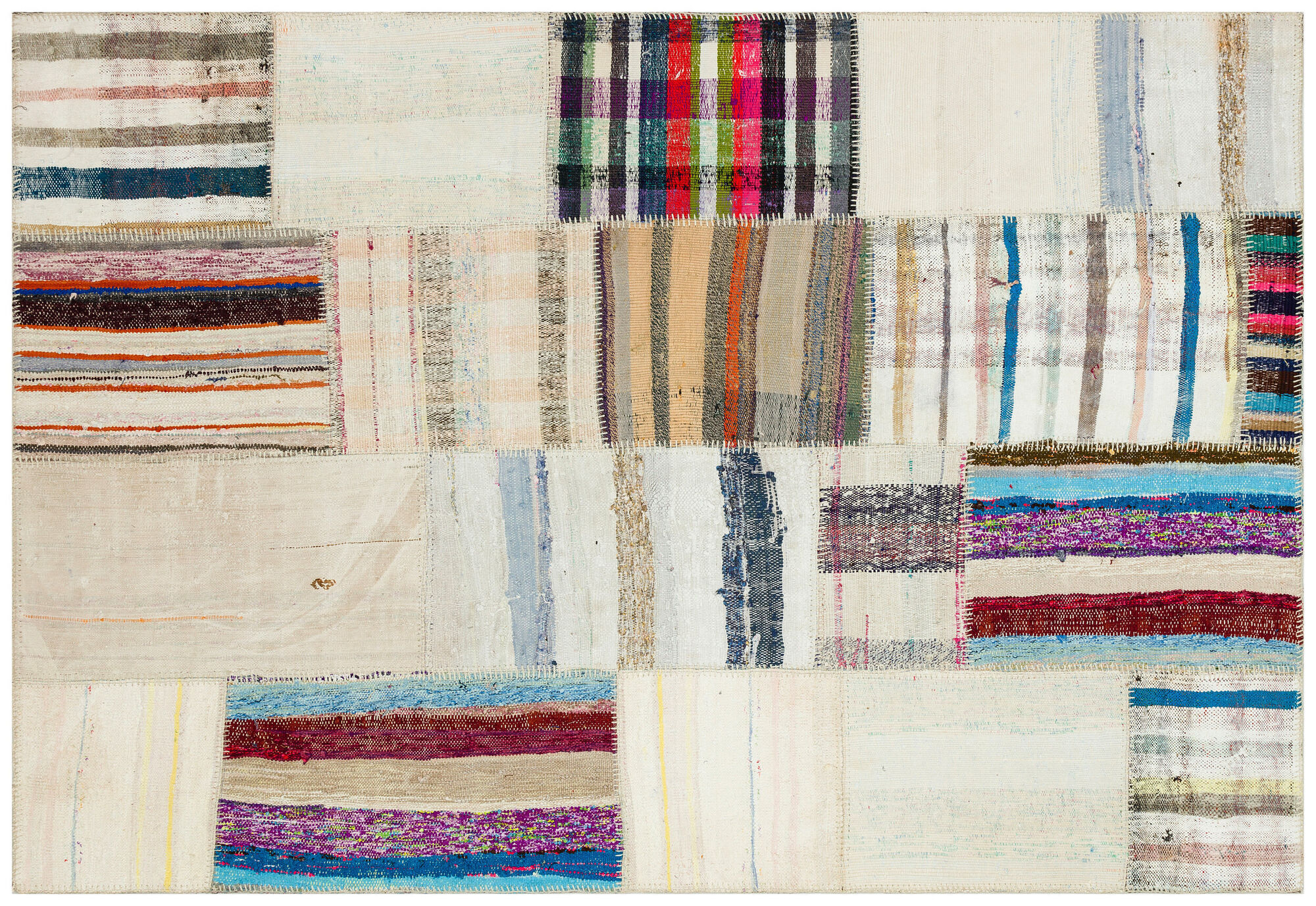 Apex Kilim Patchwork Unique Striped 36193 159 cm X 231 cm