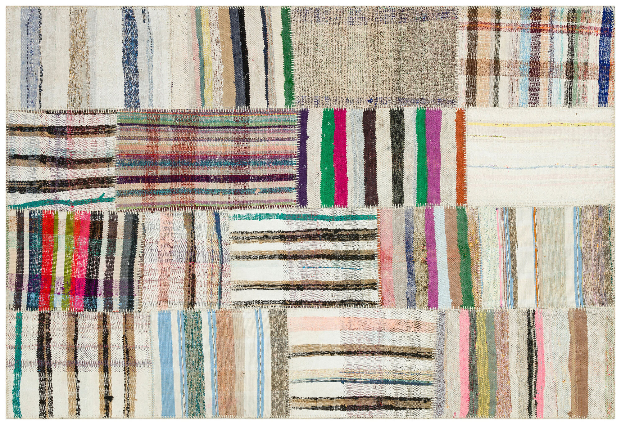 Apex Kilim Patchwork Unique Striped 36194 159 cm X 230 cm