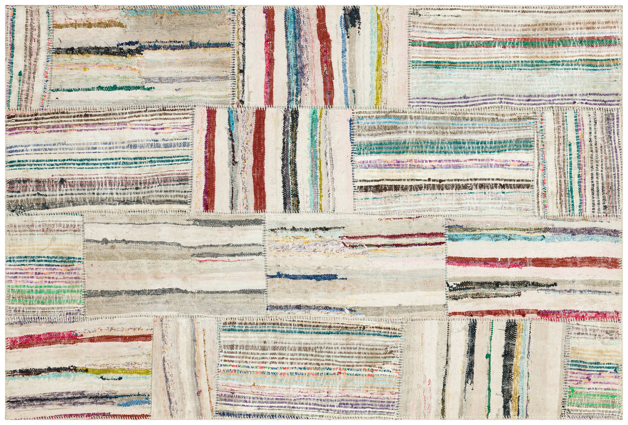 Apex Kilim Patchwork Unique Striped 36307 155 cm X 233 cm