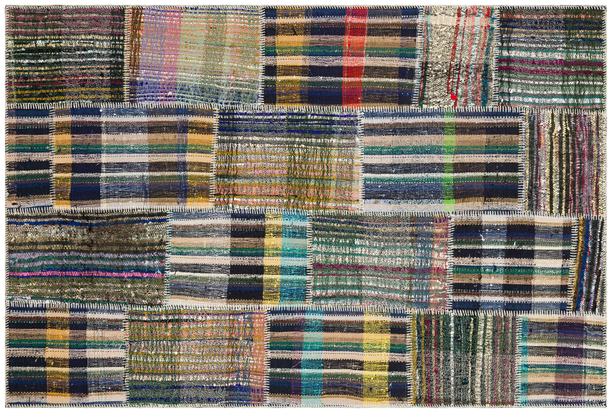 Apex Kilim Patchwork Unique Striped 36317 155 cm X 230 cm
