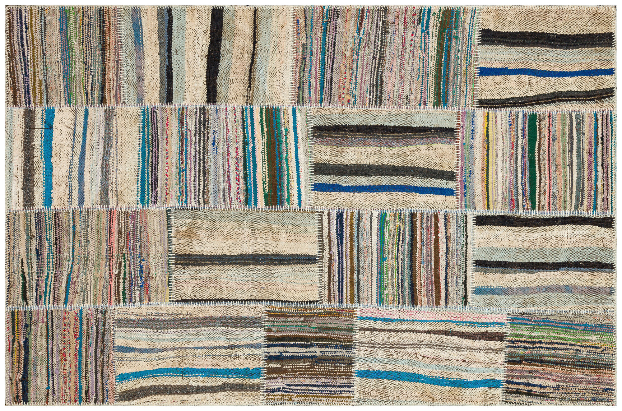 Apex Kilim Patchwork Unique Striped 36322 151 cm X 231 cm