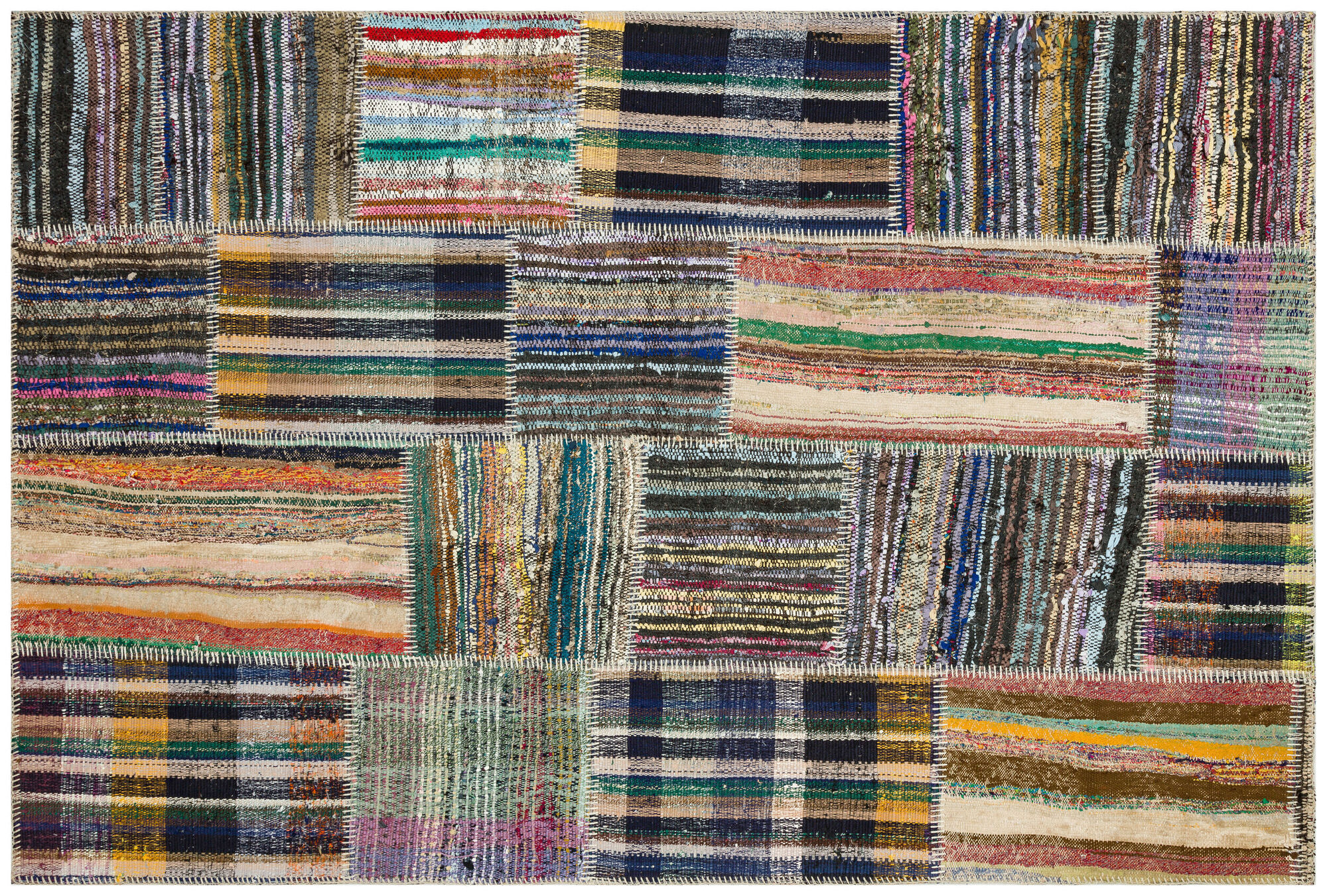 Apex Kilim Patchwork Unique Striped 36339 153 cm X 227 cm