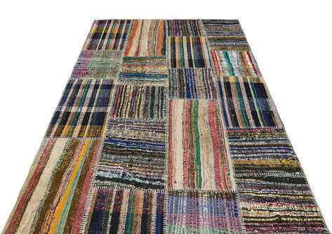Apex Kilim Patchwork Unique Striped 36339 153 cm X 227 cm - 3