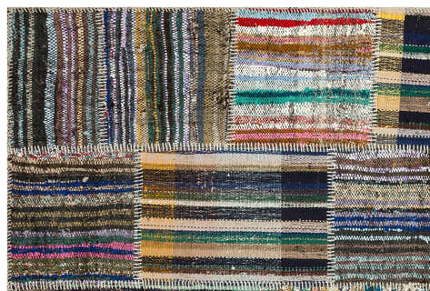 Apex Kilim Patchwork Unique Striped 36339 153 cm X 227 cm - 4