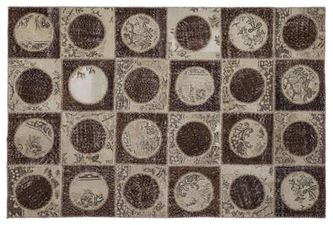 Apex Patchwork Unique Kahve 2092 160 cm X 230 cm - 1