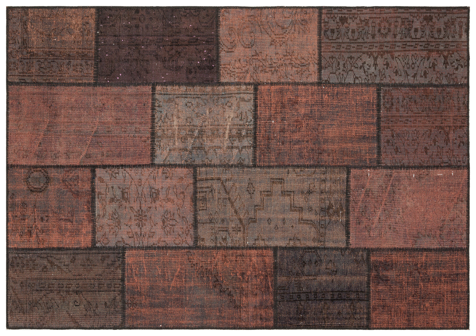 Apex Patchwork Unique Kahve 35822 162 cm X 233 cm