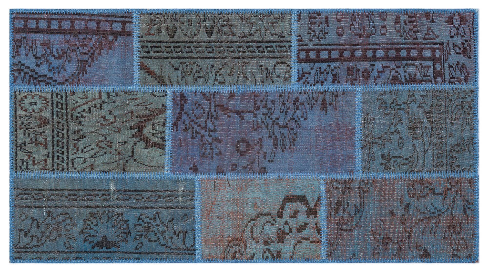 Apex Patchwork Unique Mavi 26095 080 cm X 150 cm