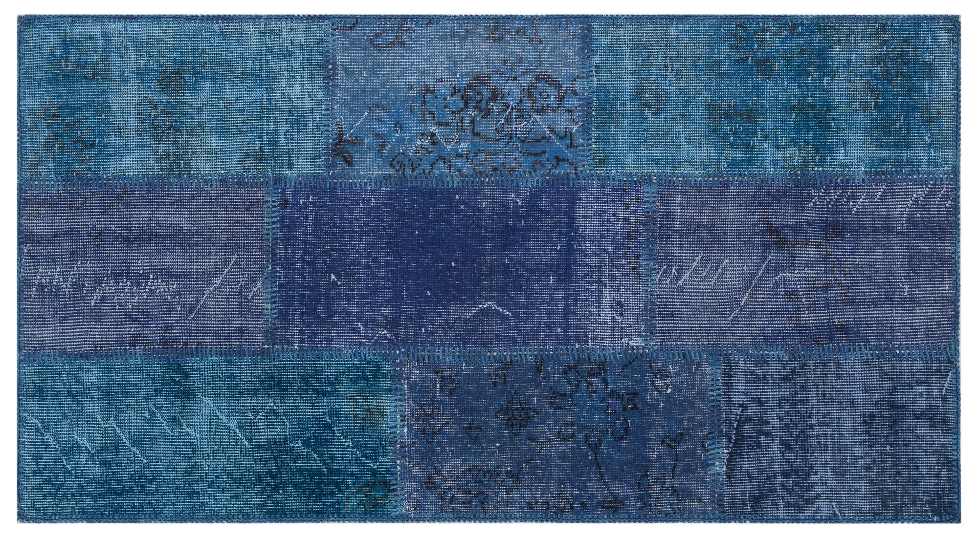 Apex Patchwork Unique Mavi 31431 080 cm X 150 cm