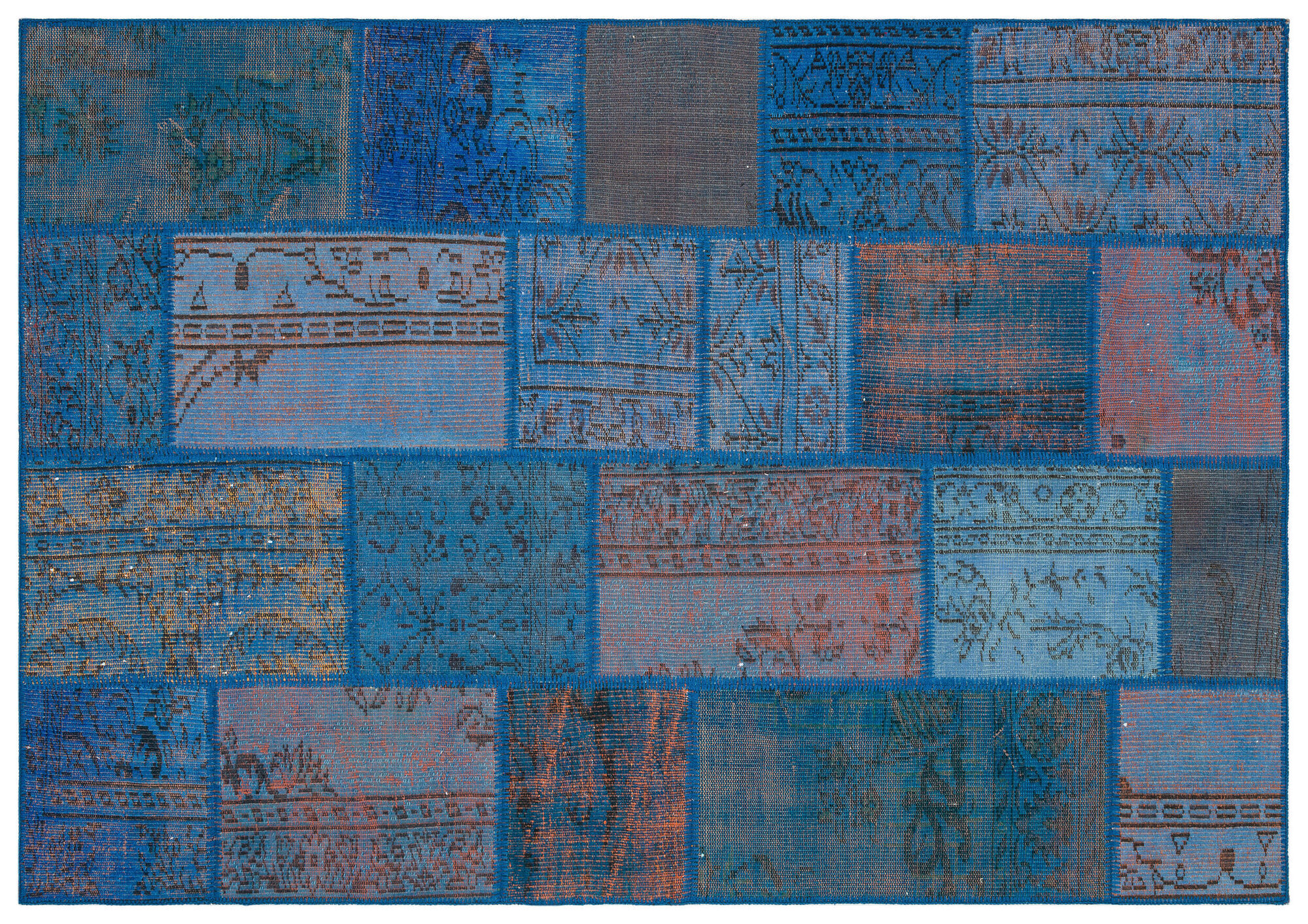 Apex Patchwork Unique Mavi 35450 162 cm X 231 cm