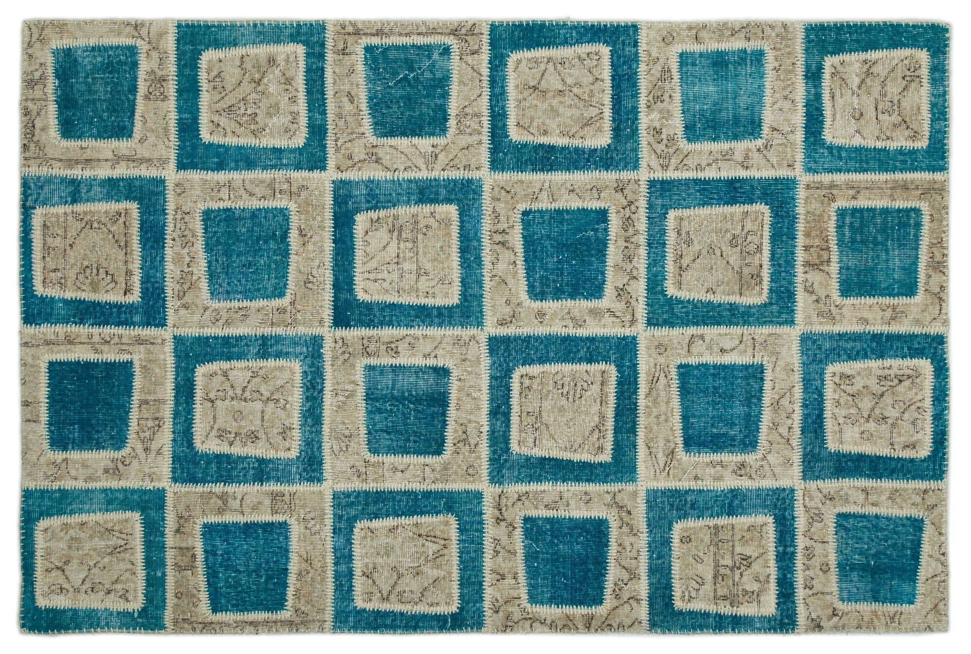 Apex Patchwork Unique Turkuaz 21363 160 cm X 241 cm