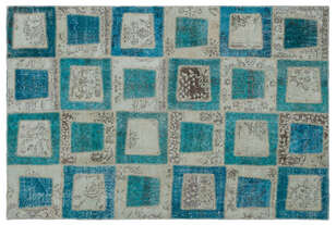 Apex Patchwork Unique Turkuaz 24909 160 cm X 238 cm (1)