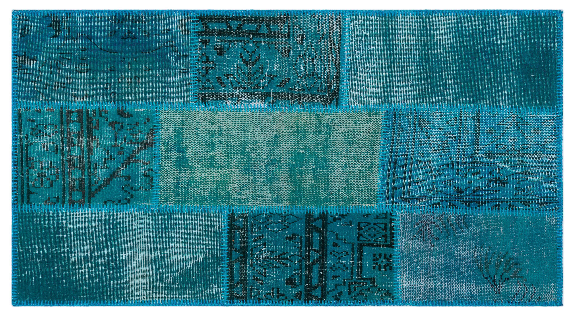 Apex Patchwork Unique Turkuaz 26182 080 cm X 150 cm