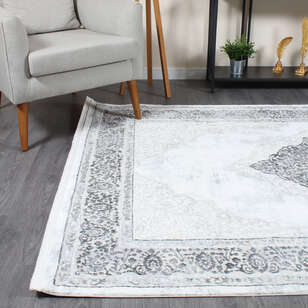 Armony 03890A Gri Klasik Göbekli Saçaklı Salon Halısı (3)