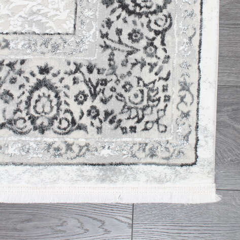 Armony 03890A Gri Klasik Göbekli Saçaklı Salon Halısı - 5