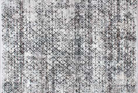Armony 04023A Beyaz Modern Geometrik Desenli Saçaklı Salon Halısı - 6