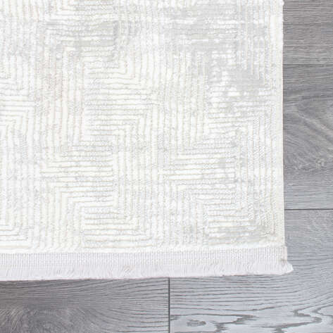 Armony 4569 Beyaz Modern Sade Saçaklı Salon Halısı - 4