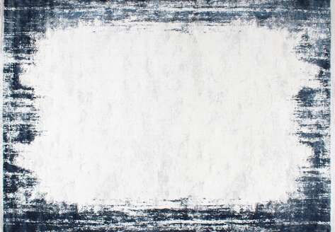 Armony 04629A Mavi Modern Mermer Deseni Efektli Krem Saçaklı Salon Halısı - 6
