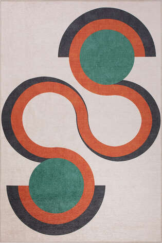 Modern Art Şönil Dokuma Pamuk Polyester Renkli Halı HS 398 - 2