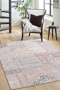 Patchwork Desenli Şönil Dokuma Pamuk Polyester  Halı HS 420 (2)