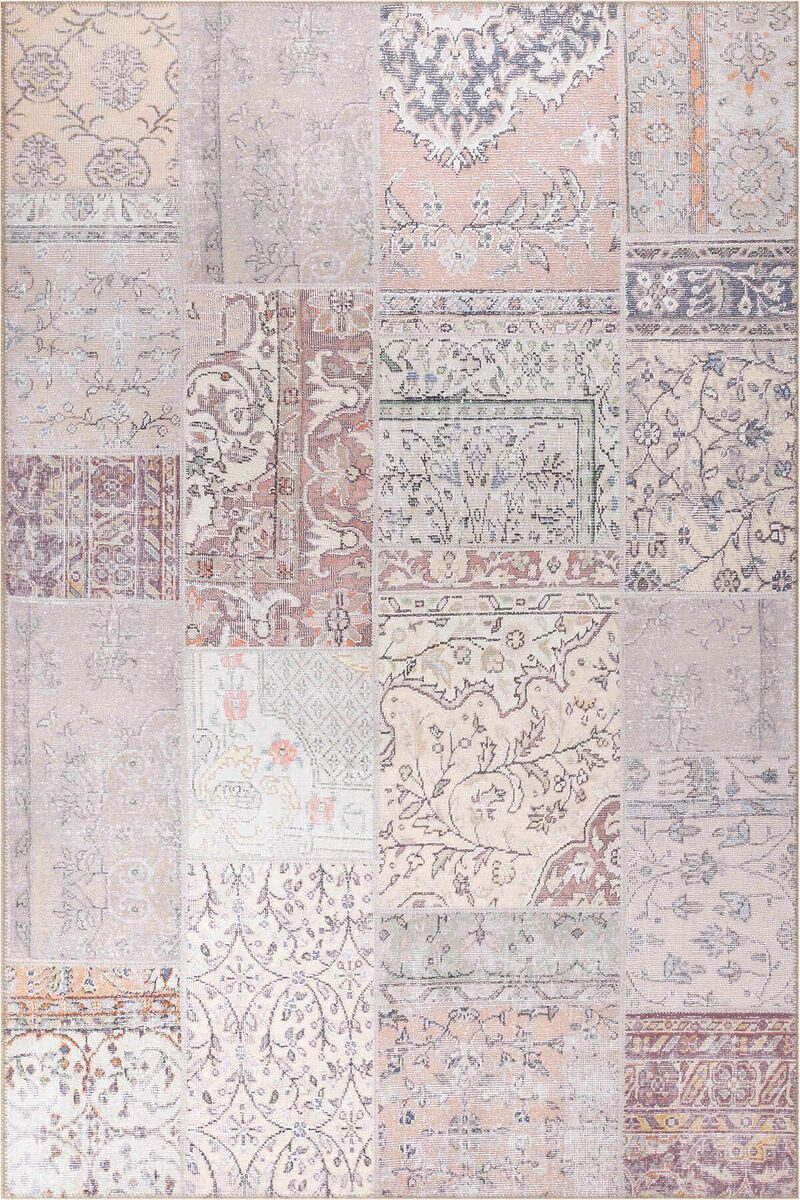 Patchwork Desenli Şönil Dokuma Pamuk Polyester  Halı HS 420