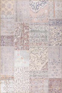 Patchwork Desenli Şönil Dokuma Pamuk Polyester  Halı HS 420 (1)
