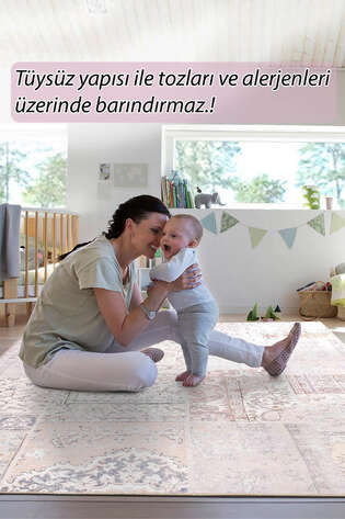 Patchwork Desenli Şönil Dokuma Pamuk Polyester  Halı HS 420 - 7
