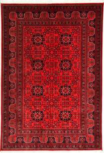 %100 Bambu Özel Tezgah Halısı Kırmızı Afgan 901 (1)