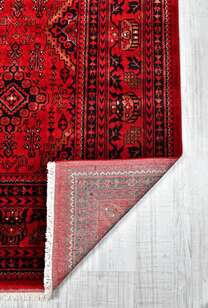 %100 Bambu Özel Tezgah Halısı Kırmızı Afgan 902 (3)