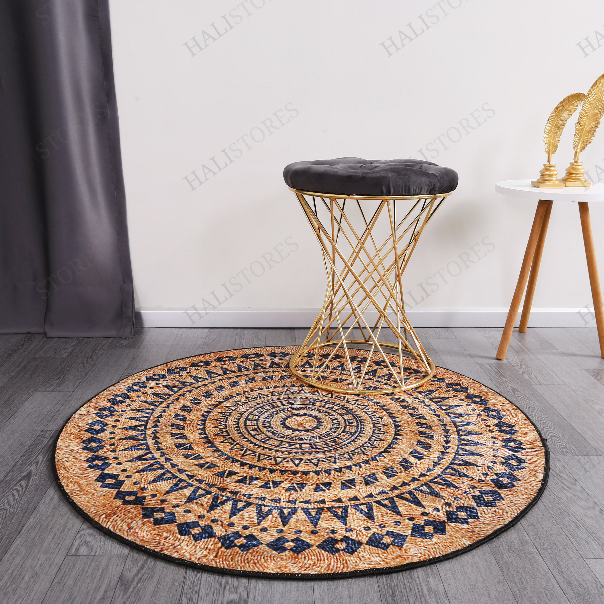 Baskılı Jüt Kilim Halı Zen