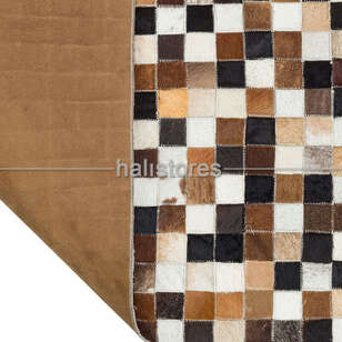 Bej-Kahve Deri Patchwork Halı (4)