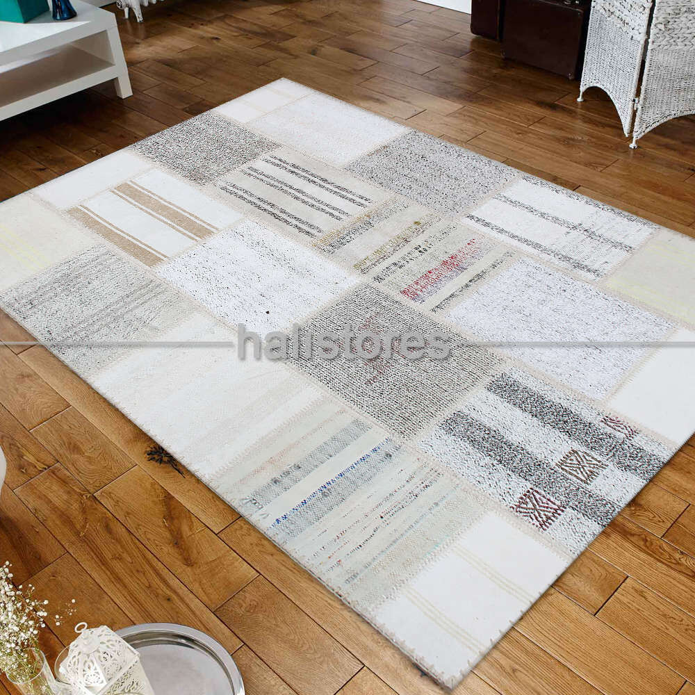 Bej Patchwork Kırkyama Halı