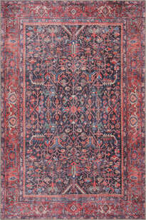 Eskitme Vintage Desenli Dokuma Taban Dekoratif Kırmızı Halı HS 354 (1)