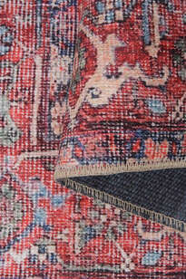 Eskitme Vintage Desenli Dokuma Taban Dekoratif Kırmızı Halı HS 354 (4)