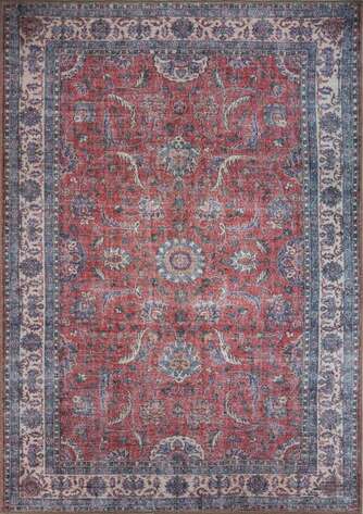 Eskitme Vintage Desenli Dokuma Taban Dekoratif Rustik Halı HS 84 - 1