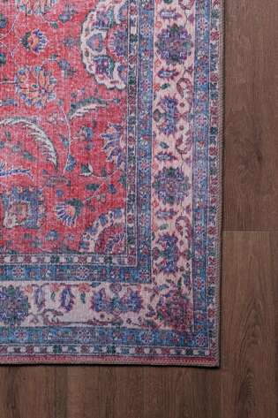 Eskitme Vintage Desenli Dokuma Taban Dekoratif Rustik Halı HS 84 - 3