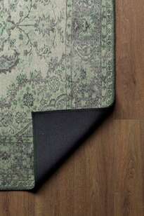 Eskitme Vintage Desenli Dokuma Taban Dekoratif Yeşil Halı HS 139 (6)