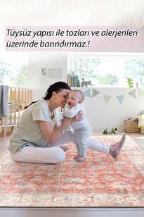 Eskitme Vintage Şönil Dokuma Pamuk Polyester  Halı HS 417 (7)